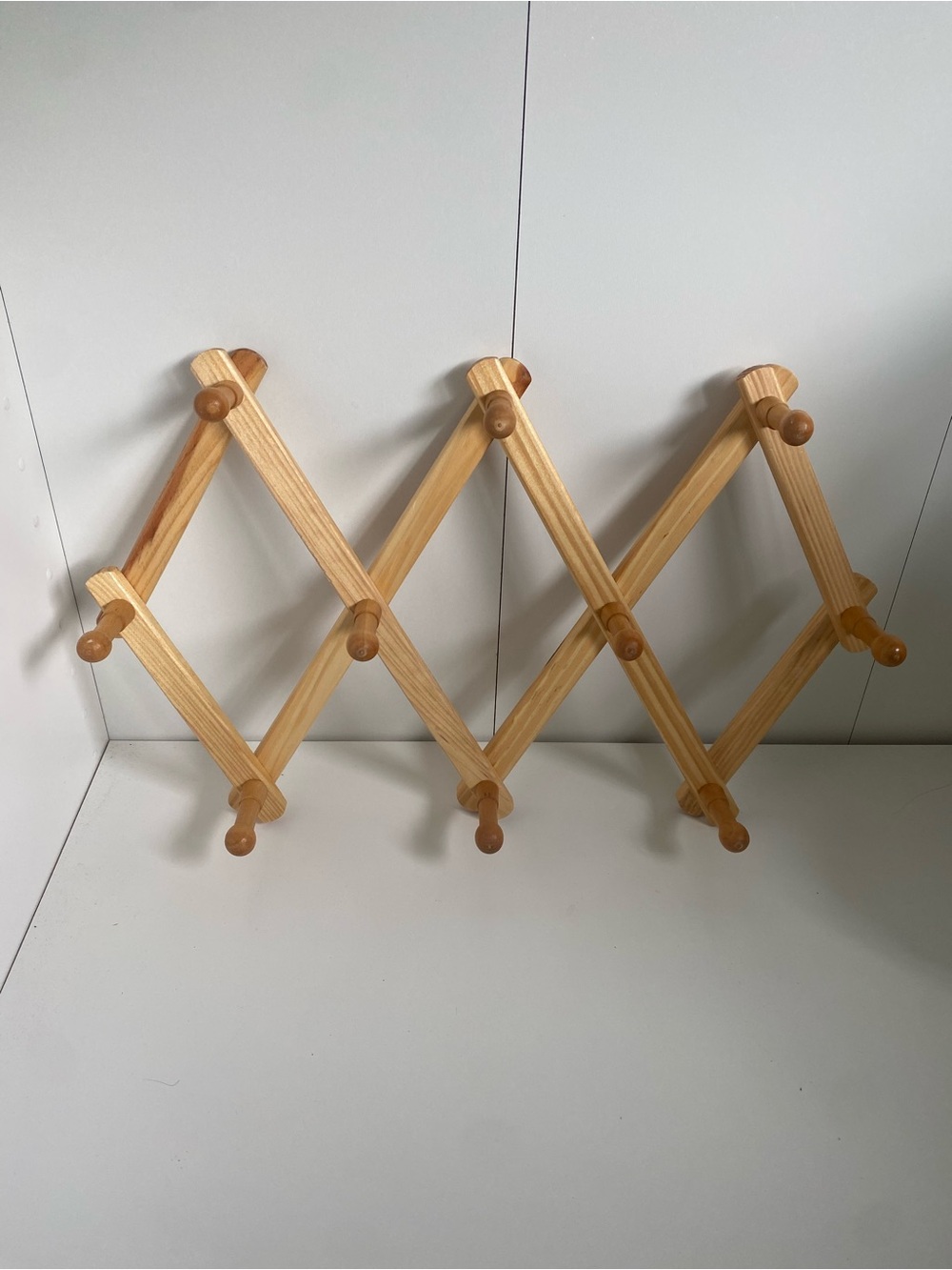 Wooden Accordion Wall Rack - Natural Pine